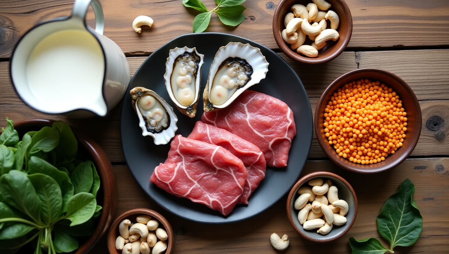 Foods That Contain Zinc – Best Sources of Zinc-Rich Foods Foods that contain zinc including oysters, beans, seeds, nuts, and whole grains