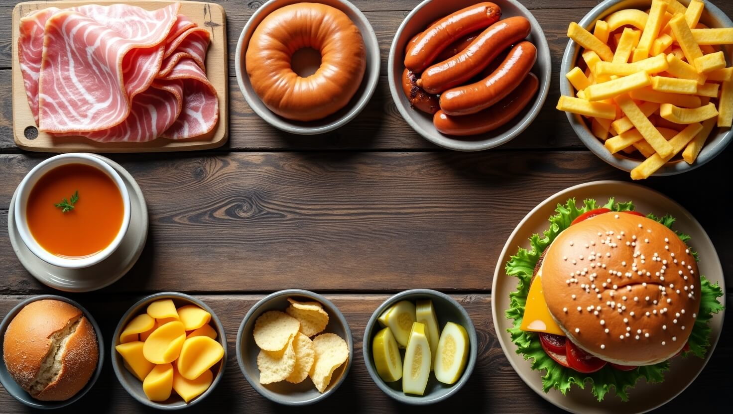 Foods High in Sodium – Common Sources and Health Risks Foods high in sodium such as processed meats, canned soups, snacks, and fast food