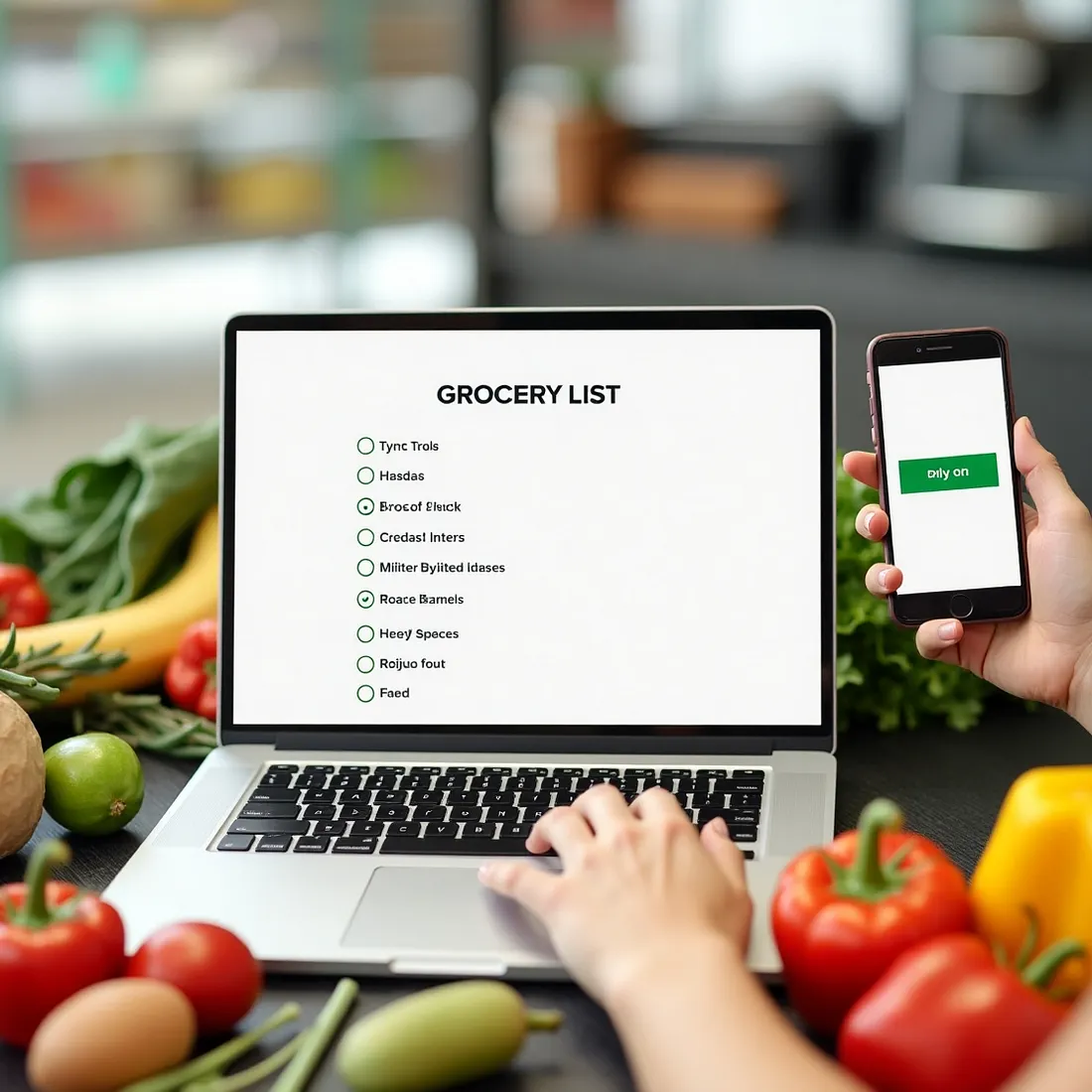 Organized Grocery List for Efficient Shopping Digital grocery list organized by categories for easy shopping